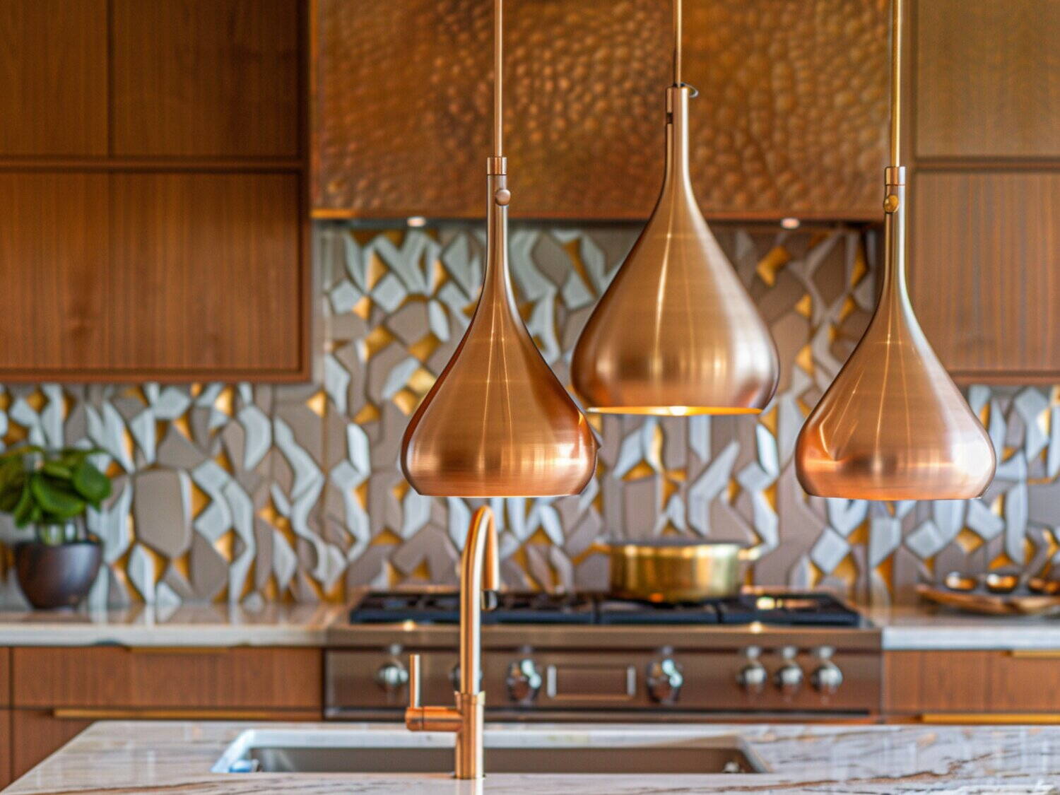 Jakie lampy wiszące najlepiej sprawdzą się w kuchniach z marmurowymi blatami i elementami miedzi?