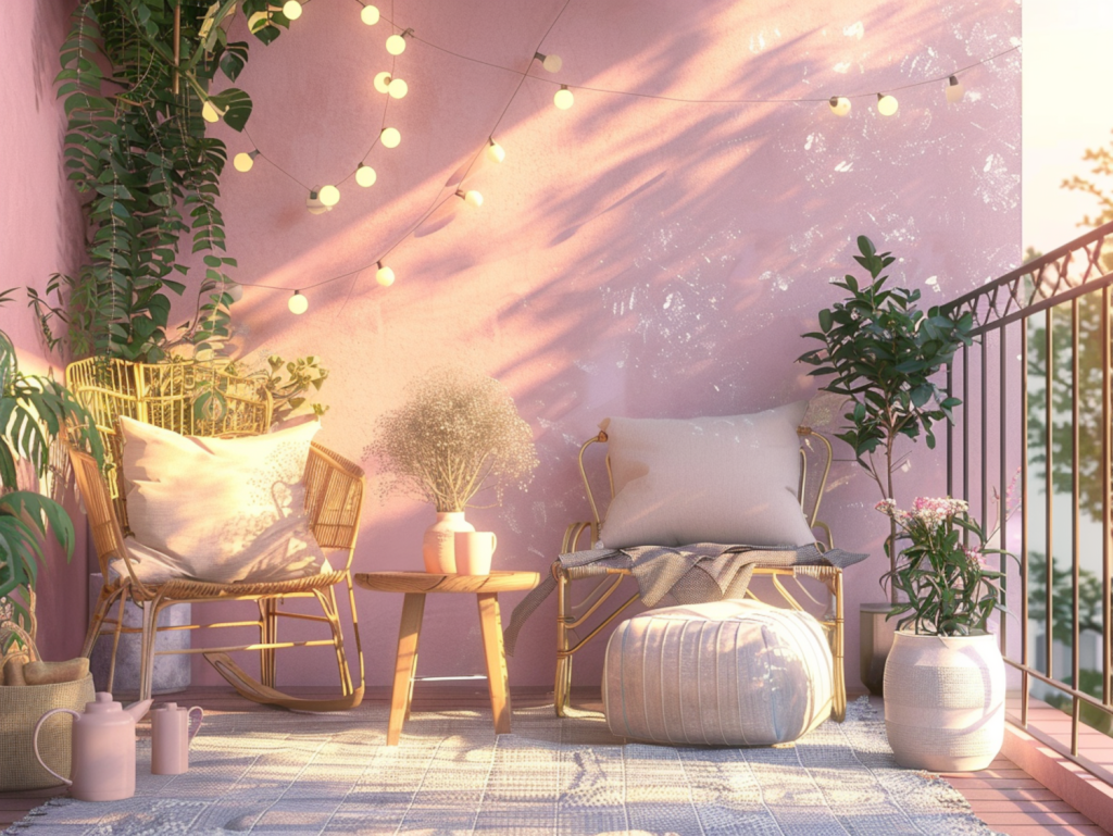 Jak urządzić balkon w stylu glamour z meblami z materiałów odnawialnych