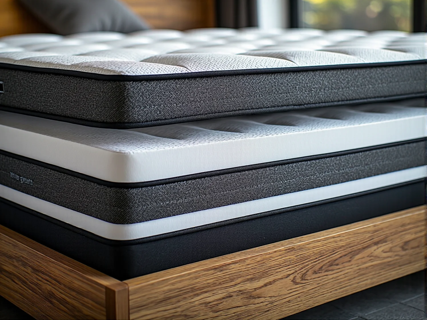 Kobieta budząca się bez bólu pleców dzięki spaniu na wygodnym materacu z pianki termoelastycznej.