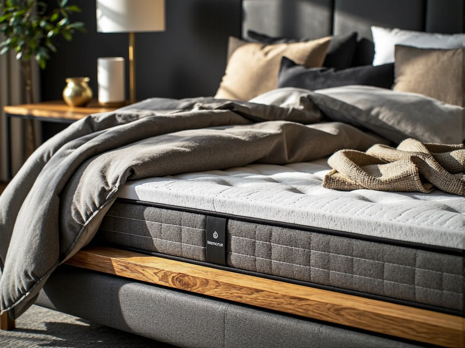 Schemat prawidłowego podparcia kręgosłupa na materacu termoelastycznym dla osób z bólem stawów.