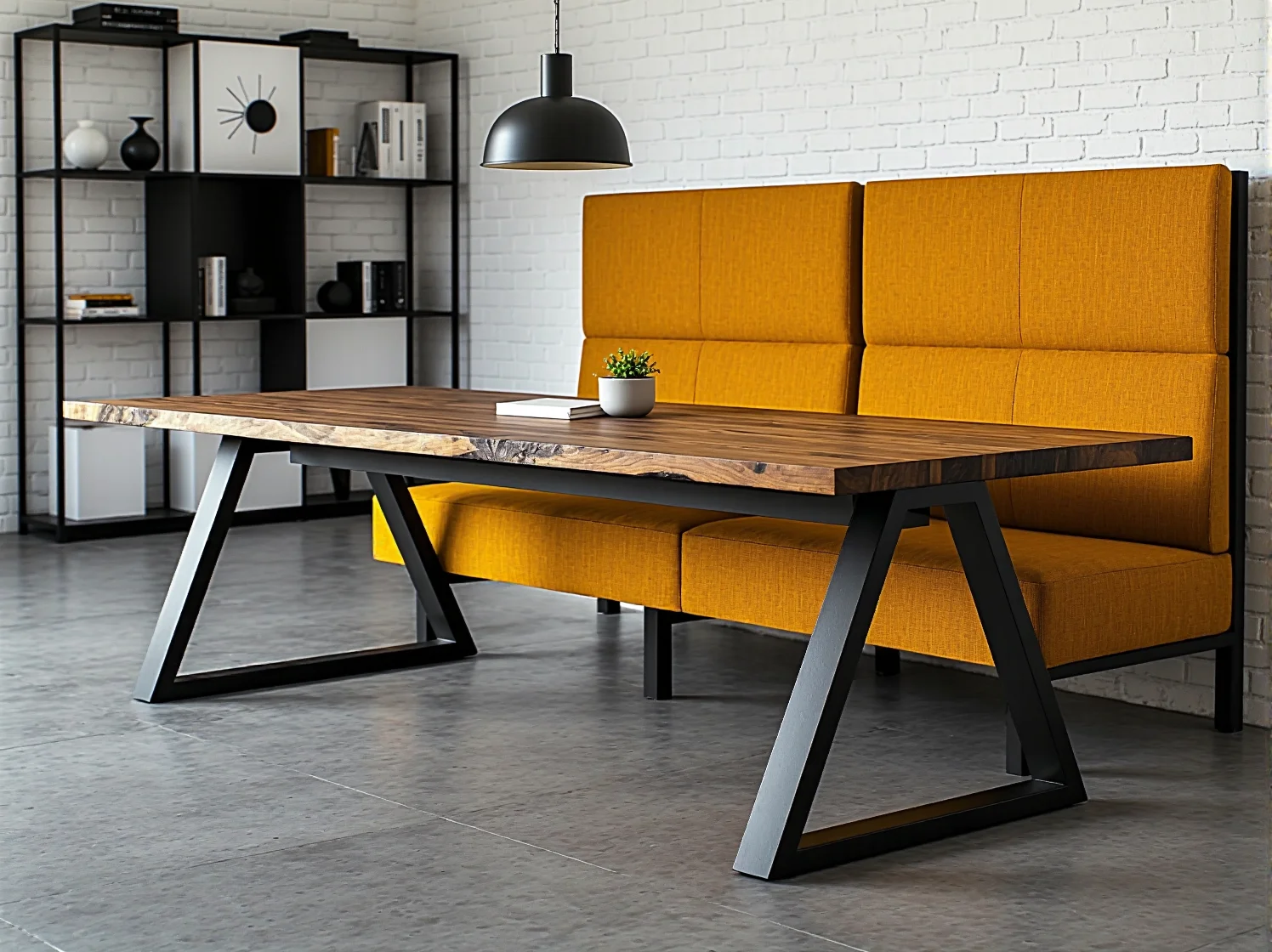 Nowoczesne biurko modułowe ułatwiające pracę zespołową i organizację w biurze.