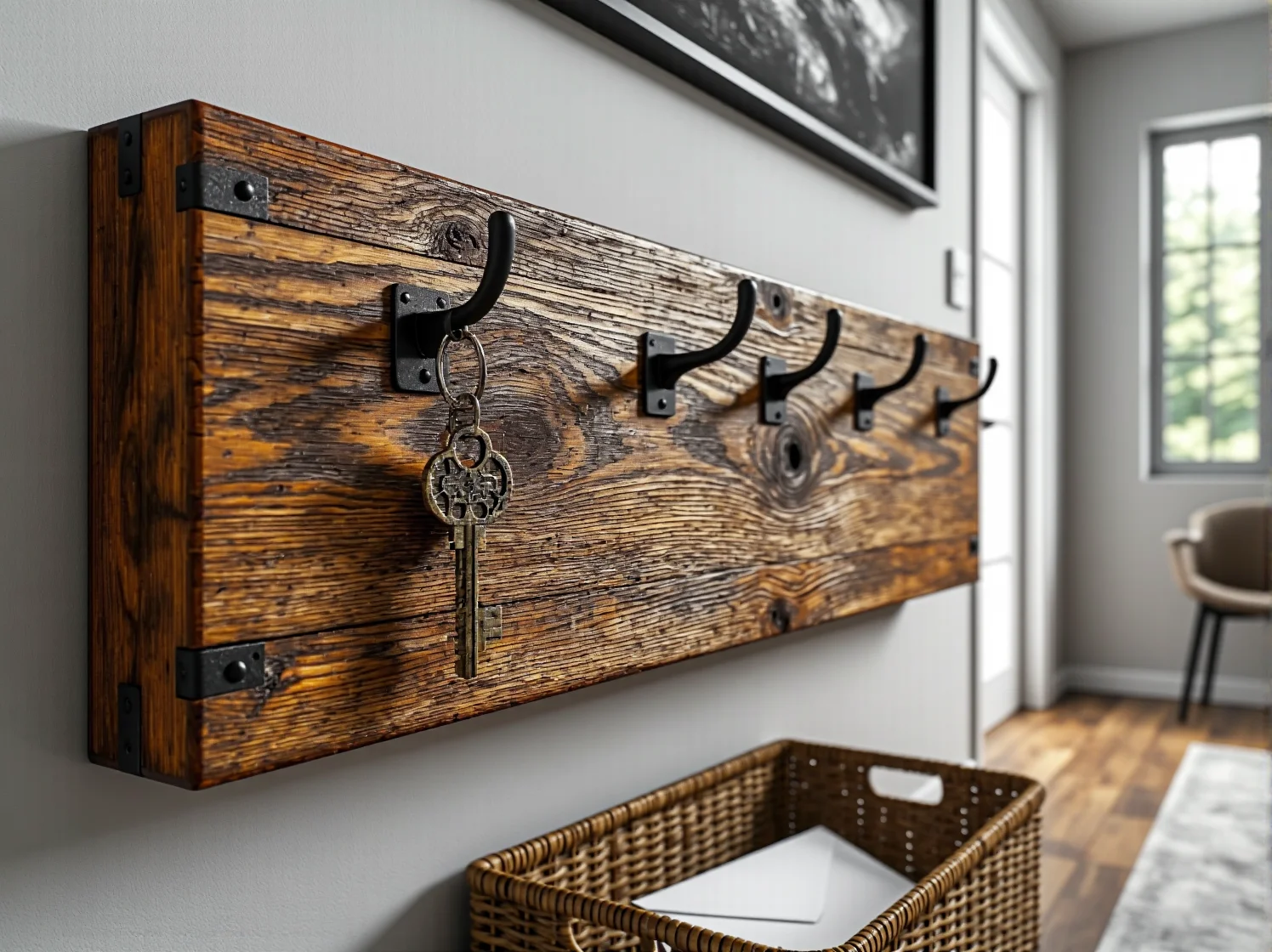 Krok po kroku: ręczne szlifowanie deseczki na wieszak na klucze, aby uzyskać gładką powierzchnię.