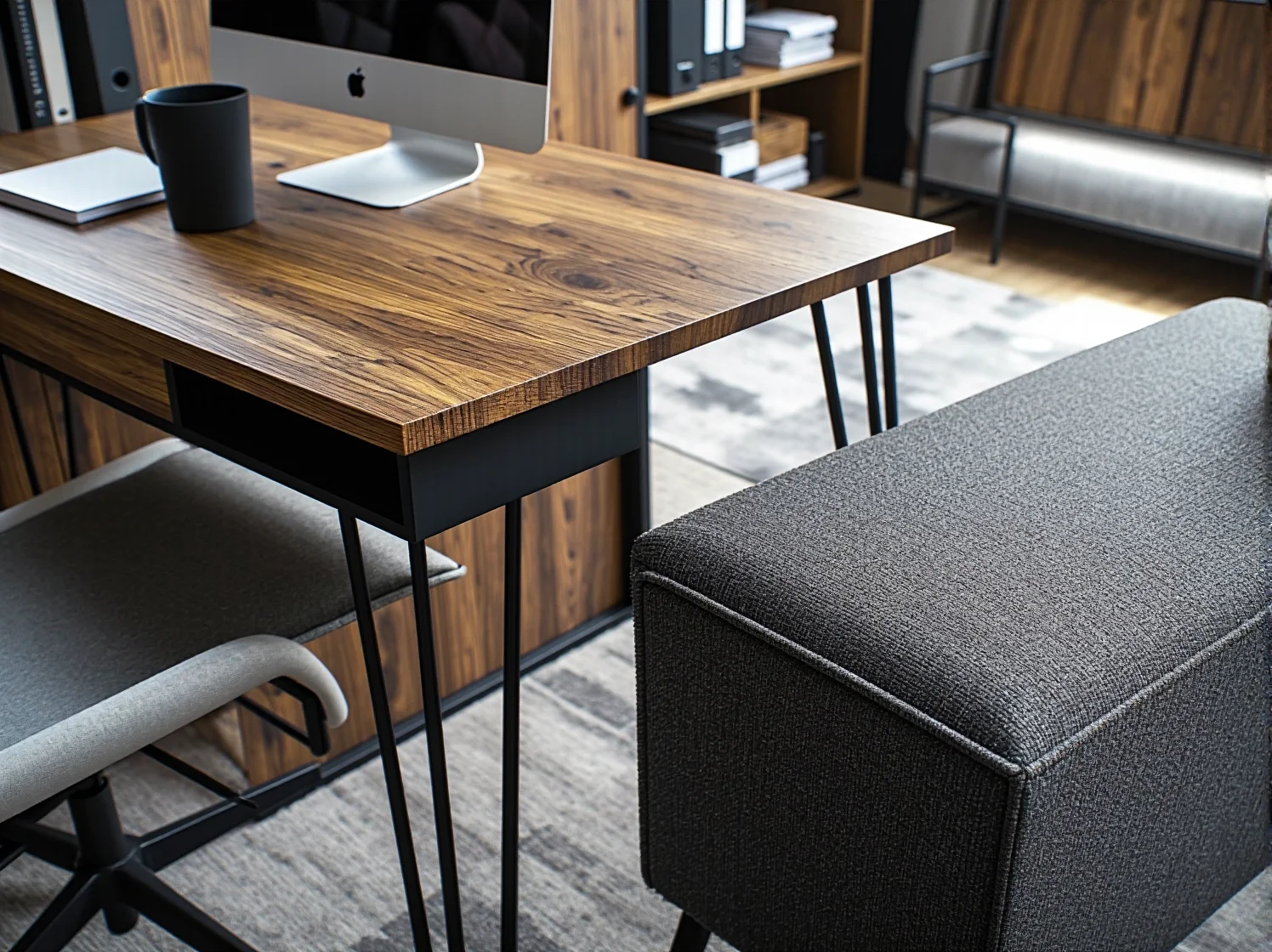 Metalowa szafka w salonie, ukazująca jak łatwo połączyć funkcjonalność z nowoczesną estetyką.