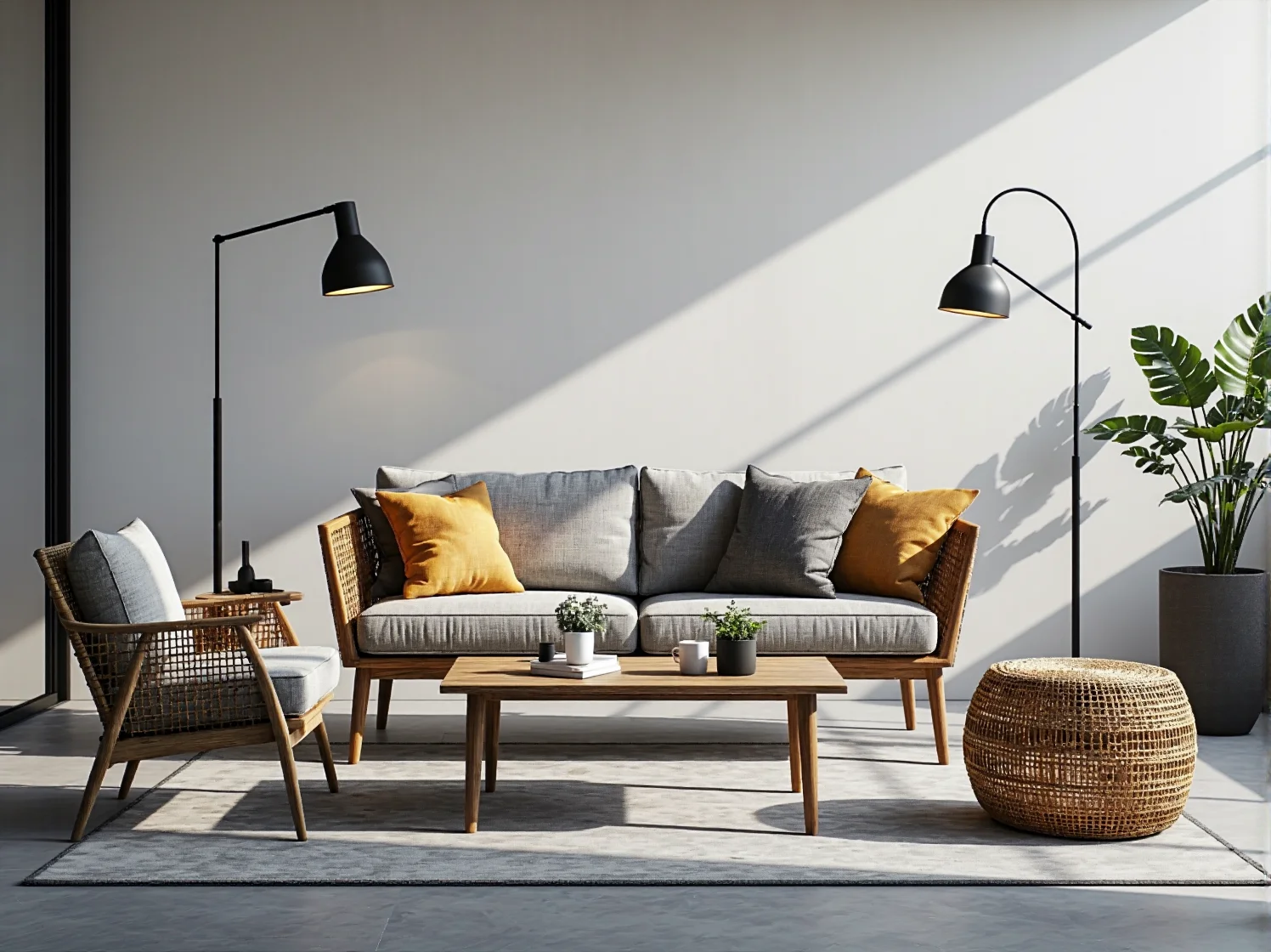 Małe reflektory solarne podkreślające detale roślin i głazów w przydomowym skalniaku.