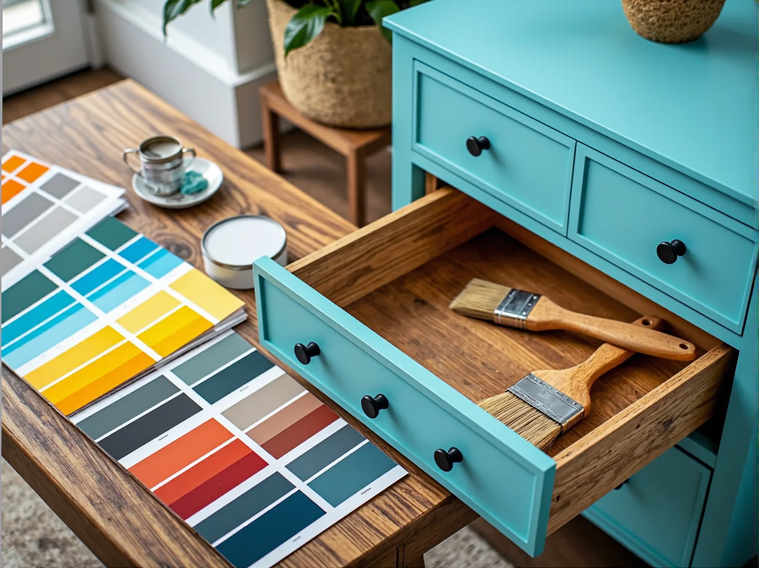 Wybór farby i nakładanie pierwszej warstwy wałkiem na fronty