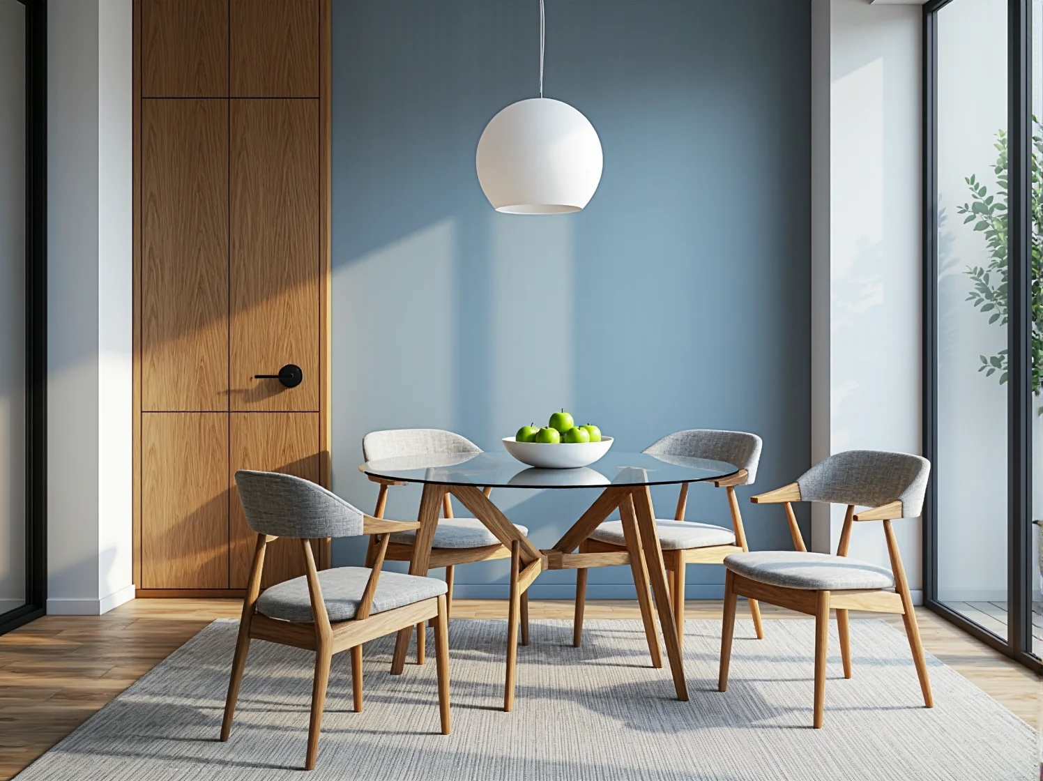 Zasady łączenia barw w niewielkim mieszkaniu. Harmonijna paleta kolorystyczna z mocniejszym akcentem.