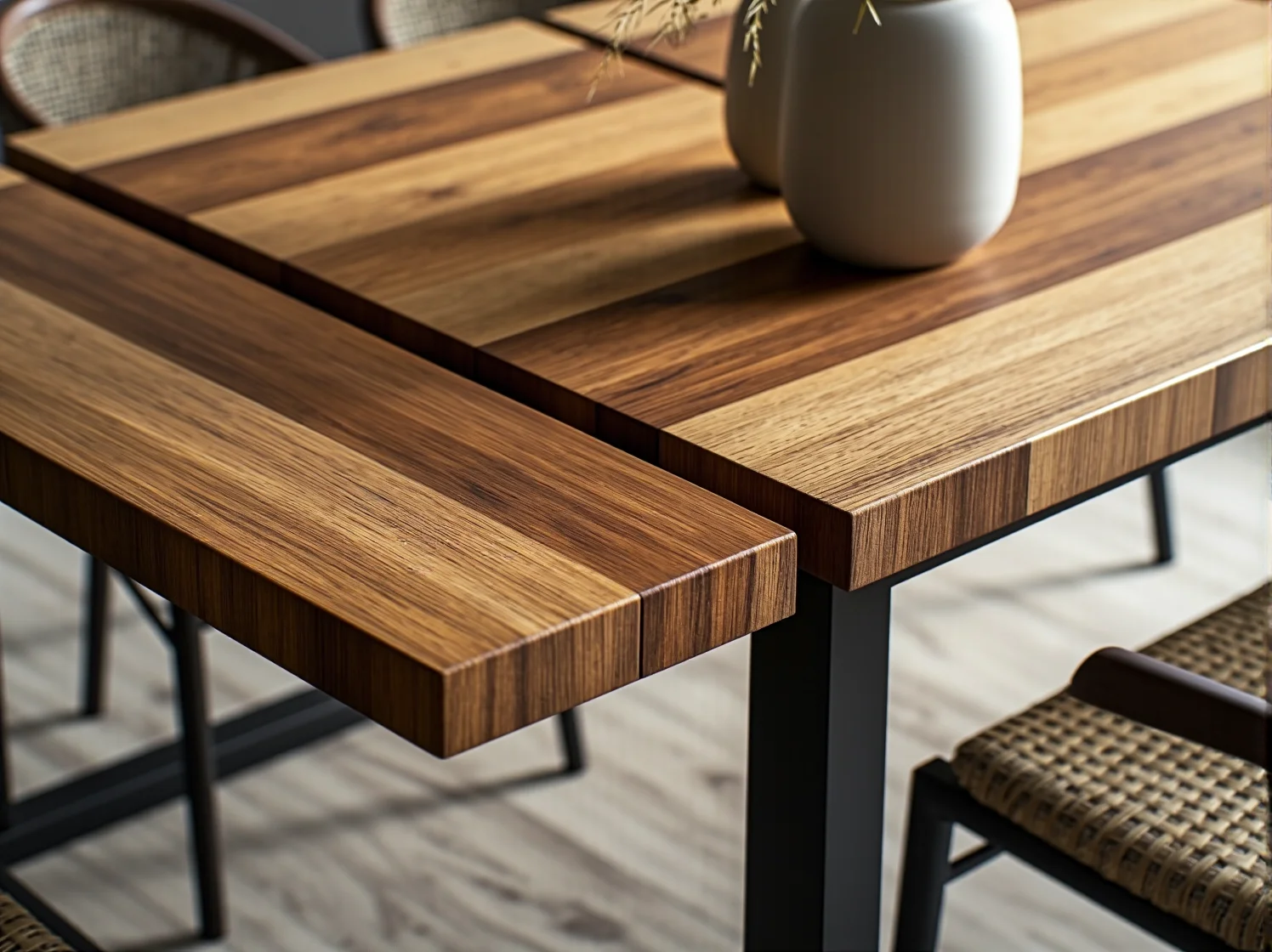 Zrównoważone materiały w nowoczesnym projektowaniu stołów jadalnianych.